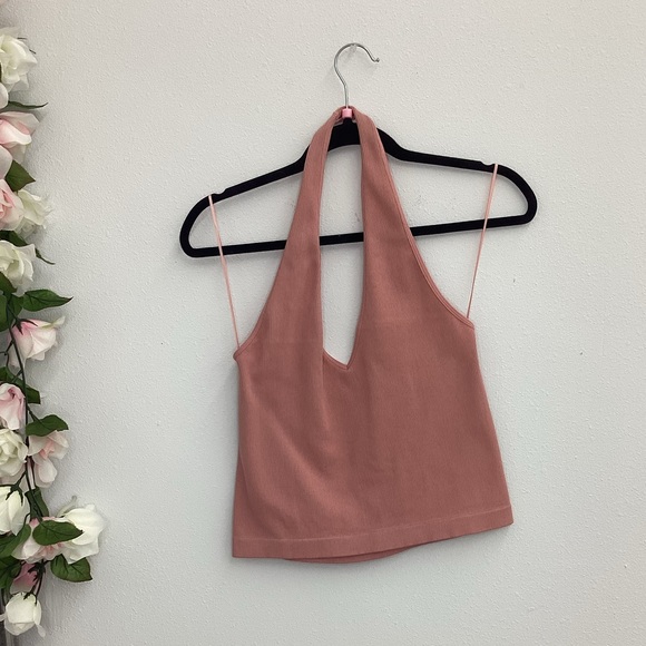 Amore mauve pink ribbed halter top - Picture 3 of 3